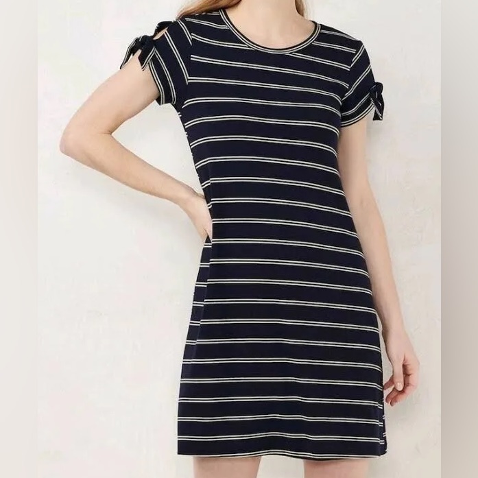Lc Lauren Conrad Navy And White Striped Mini Dress